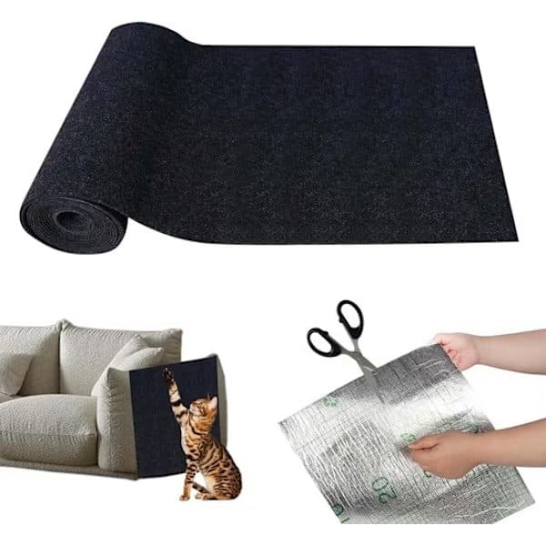 Selvklæbende kradseplade til katte - Væg- og sofaprotektor, Sofakradseplade, Kattekradsemåtte, Hjørne Sort 40cmx200cm Sort Sort 40cmx200cm Black 40cmx200cm