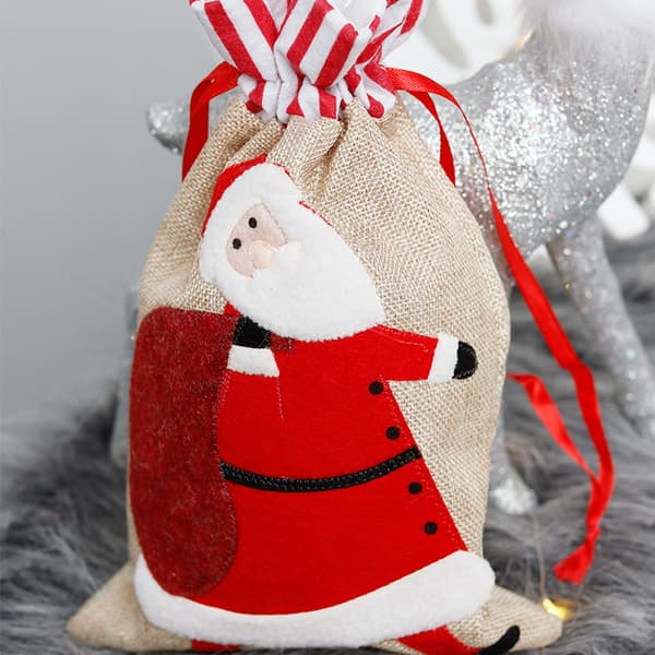 #3 x Small Christmas Sacks (18x30CM) - Christmas Gift Bags with Drawstring