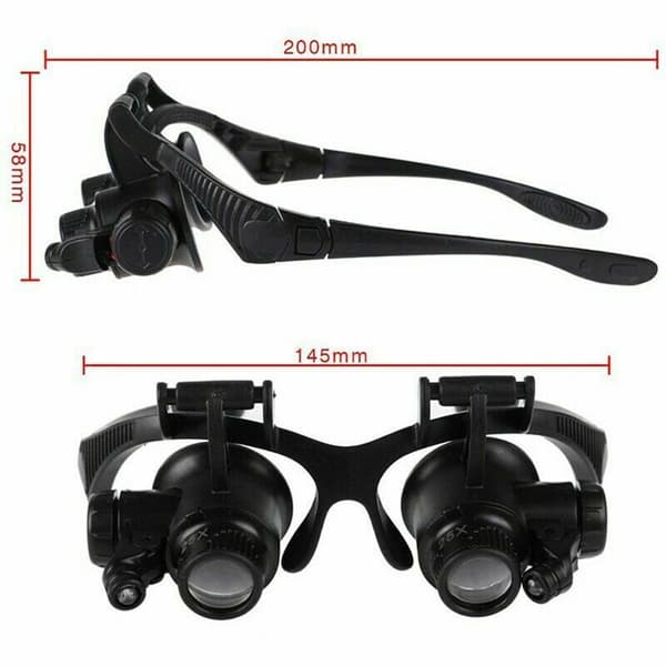 25X 8 Lens Magnifier Head-Mounted Magnifying Glass Hands-Free Magnifier with Light
