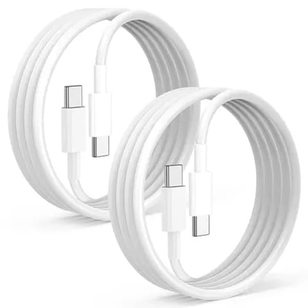 Nopea USB-C–USB-C-kaapeli 2m 2-pakkaus Valkoinen
