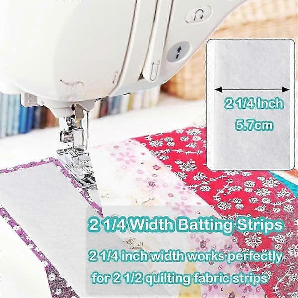 2 ruller ferdigkuttede strimler av bomullsblanding, 5,7 cm x 64 meter for quilting, jelly roll-tepper, små tepper
