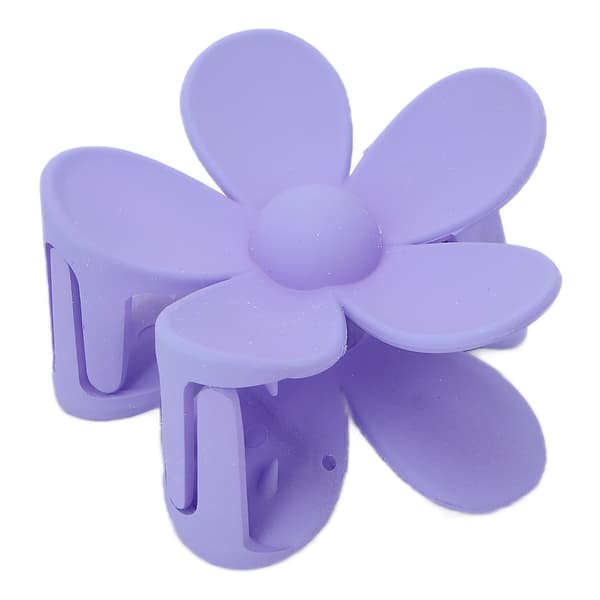 Dobbeltlåsende hårklemme i plast, sklisikker, blomsterhårtilbehør, lys lilla