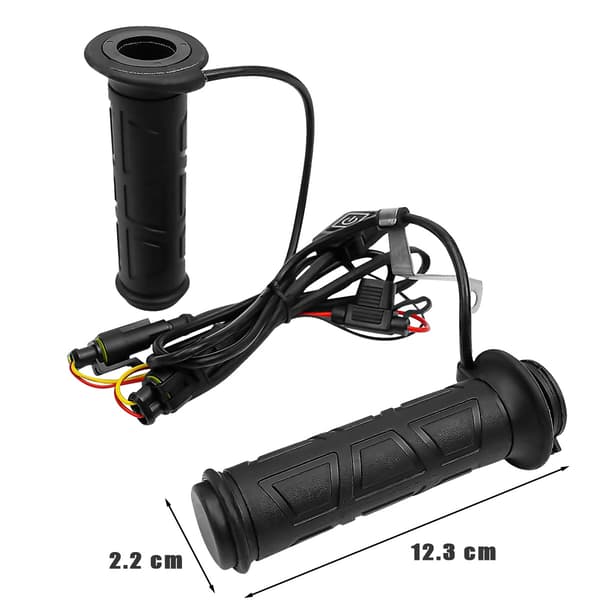 Electric Heated Motorcycle Grips, Adjustable Temperature Heated Handlebar Grips with Non-Slip Surface, Universal 7/8 inch
