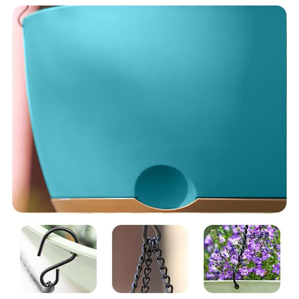 Hanging Planter for Indoor Plants, Self-Watering Pot with Automatic Watering Design and Removable Tray, Breathable Design Durable Plastic
