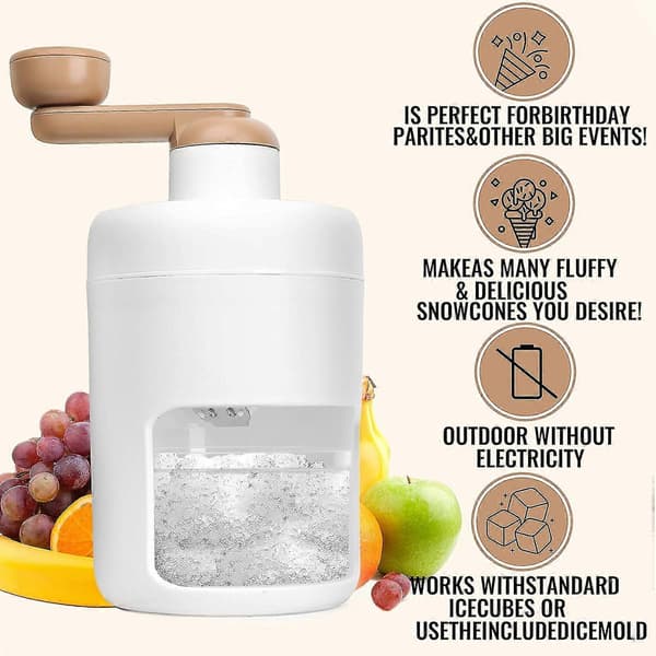 Shaved Ice Machine Snow Cone Machine Portable Ice Crusher and Shaved Ice Machine