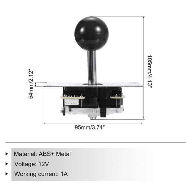 PC Joystick DIY Kit Arcade Game Parts Button ABS 5 Pin for Classic Black - Black Black Black