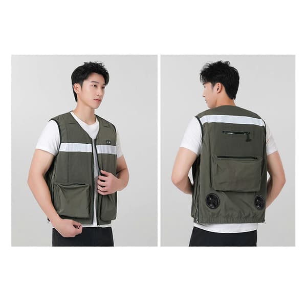 Cooling Vest DC12V 20000mAh Air and Water Cooling Adjustable 4 Sizes