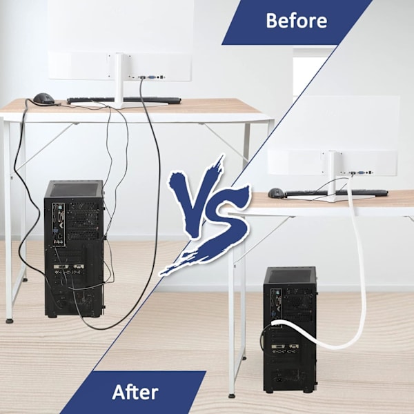 Adjustable Cable Sleeve, 3m PET Braided Cable Sheath, Cable Management Protector for TV, PC, USB - Diameter 12-20 mm, White