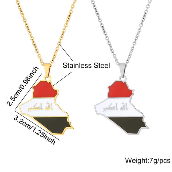 Iraq Map Pendant Necklace Premium for Unique and Fine Charm