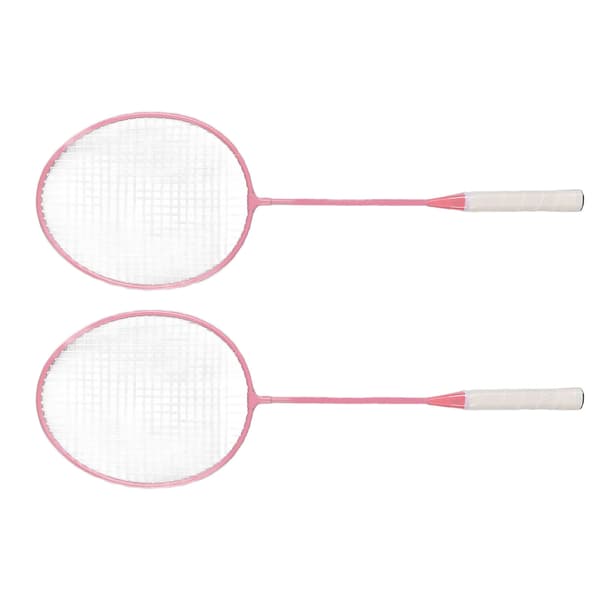 K1134 Badmintonsett med jernlegeringsracketer og oppbevaringsveske rosa