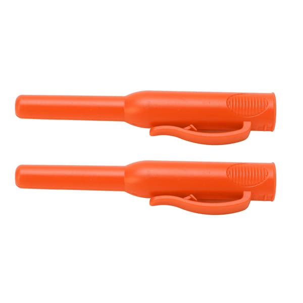 2 Pieces Carpenter Pencil Protector Long Nose Deep Hole Woodworking Marker Protector with Clip Orange