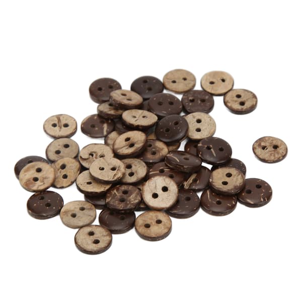 Naturlige Kokosnøttskallknapper, 2-hulls Syknapper for Håndverk og Søm, Brune Treknapper Lette Glatte Overflateknapper for DIY