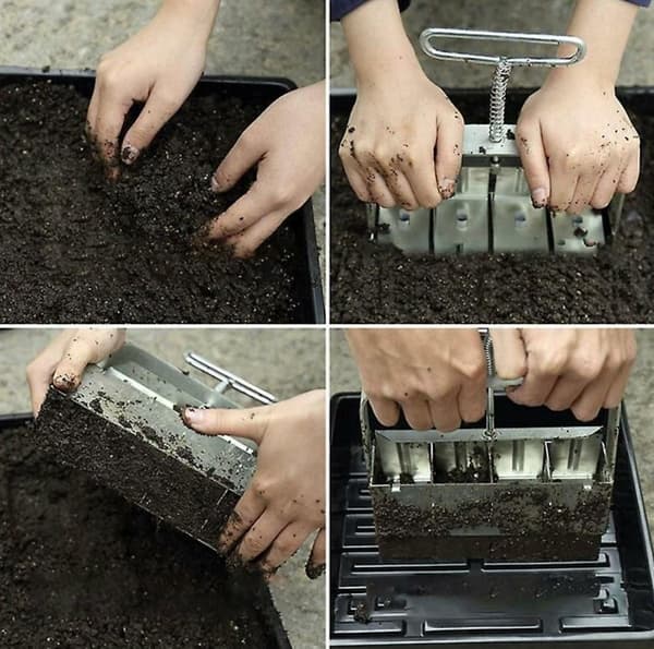 Manual Soil Blocker Garden Tool Seedling Tool Garden Tool-21*6*16cm, 1pc