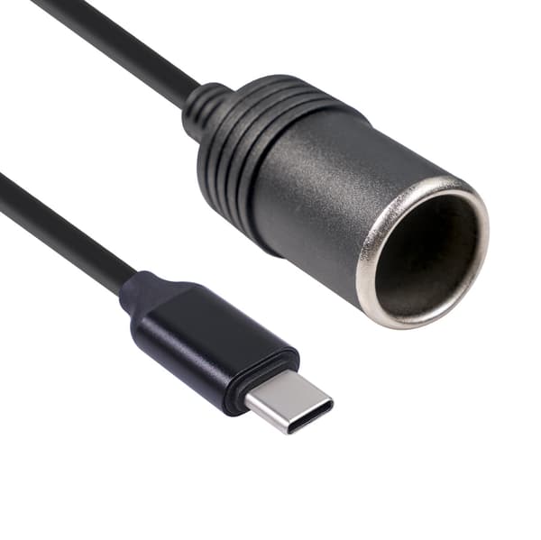 1 stk USB-C 5V til 12V sigarettenneruttak USB hann til hunn tenneradapter konverter bilelektronikk AC