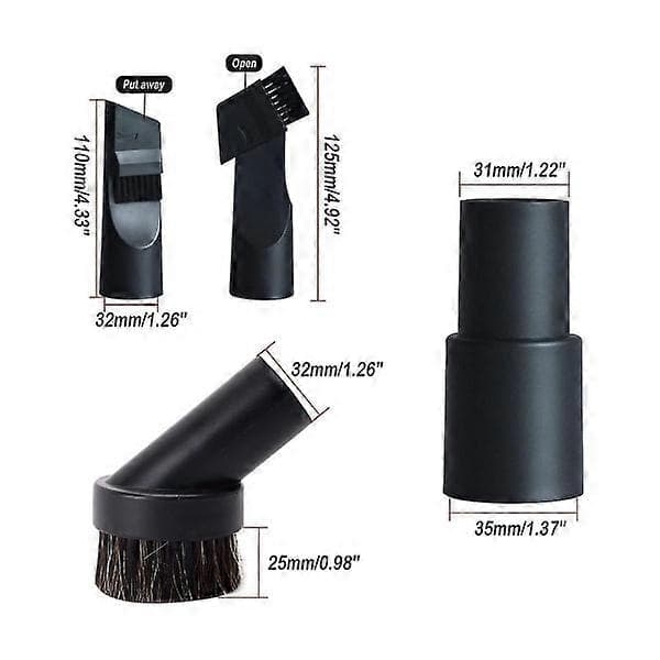 6-pack Nozzles for Vacuum Cleaner, 32mm Vacuum Cleaner Brushes, Replacement Brushes and Nozzles, Multifunctional
