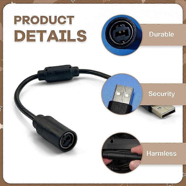 USB Breakaway-kabel til Logitech G920 G923 G27 G29, Rat