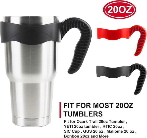 20 oz Mug Handle, Non-Slip Travel Mug Handle, Comfortable Replacement Handle for Stainless Steel Mugs and More