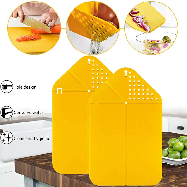 2-pack Durable Plastic Cutting Boards Multifunctional Non-Slip Cutting Boards for Dorm Office Kitchen