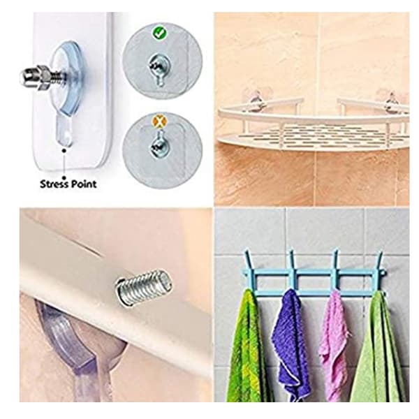 Self-adhesive screw for wall mounting 8-pack Transparent 12 mm Transparent