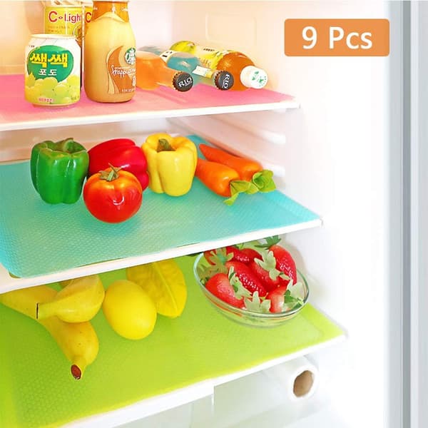 Multifunctional Refrigerator Shelf Liners, Cuttable and Washable Fridge Mats with Antibacterial and Moisture-Wicking Properties (Non-Slip)
