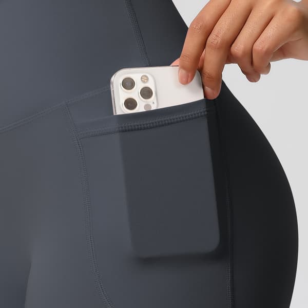 Fickshorts 2-pack med engelsk tvättetikett och högmidjade yogashorts i borstad nylon med sidoficka grå L grå-FM- grå L Grey Grey L