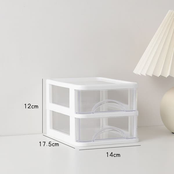 Stackable Drawer Organizer for Desk, Multi-layer Storage Transparent Design Plastic Storage Container with Drawers, Desk Organizer for Home