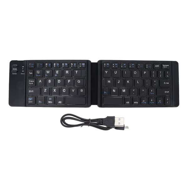 Foldable Keyboard BT3.0 Fast Typing Silent 120mAh Battery Compact Size Wide Compatibility Mini Wireless Keyboard Black