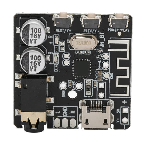 Bluetooth-mottakerkort Bluetooth 5.0 stereoforsterkerkort med knappekontroll for DIY svart