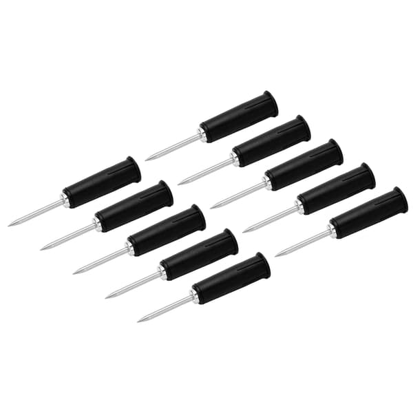 10 Pcs Banana Jack Wire Piercing Probe PVC Appearance 2mm/0.08in to 4mm/0.16in Conversion Insulation Pin for Multimeter Black
