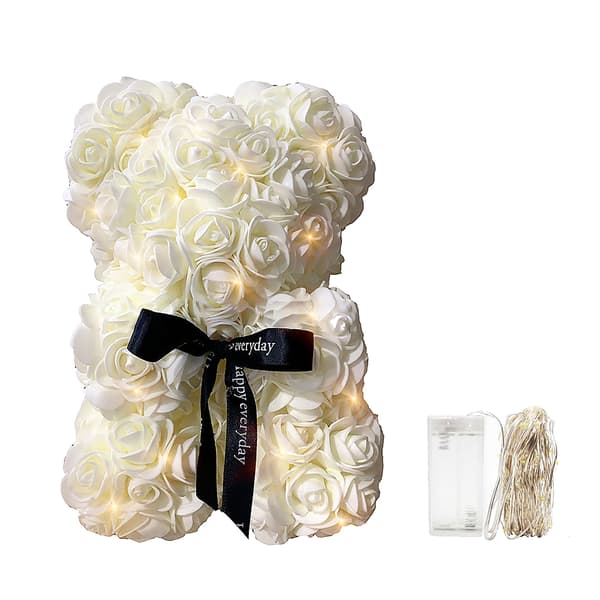 Romantisk kunstig rose bamse Valentinsdagsgave