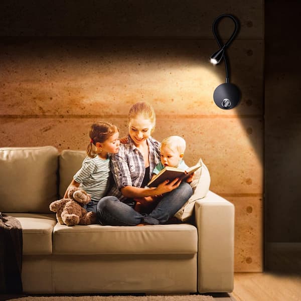 LED läslampa – aluminium, slitstark, vit – för sovrum, vardagsrum – 38 cm