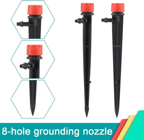 Micro Drip Irrigation Sprinkler 20-pack - Red/Black, UV-Resistant Plastic Irrigation Nozzle, 360° for Garden
