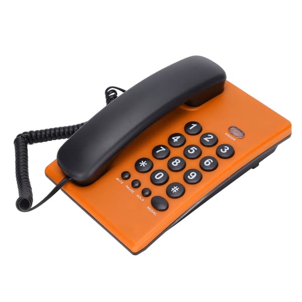 KXT504 Corded Telephone with Mute Function, Dual Magnetic Handset for Home, Hotel, Office (Orange)