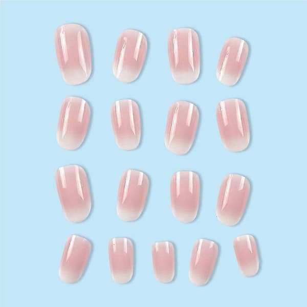 Almond Press-on Nails Short Round Fake Nails White False Nails