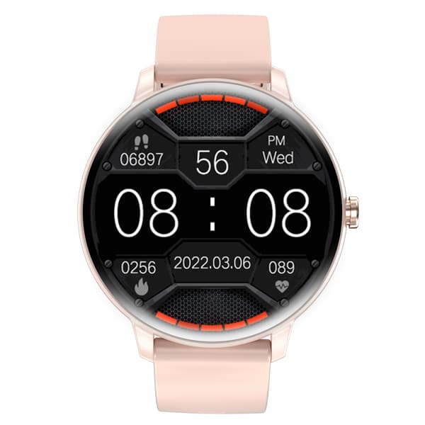 Smartwatch med EKG, pulsmåler, blodtryksmåler, søvntracker og skridttæller Pink