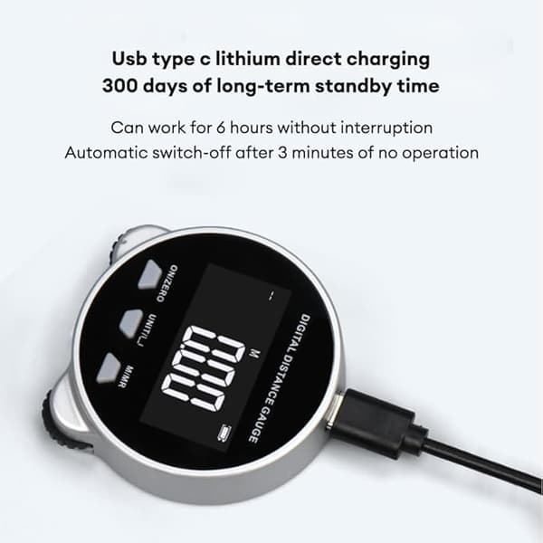 Rolling Distance Measuring Tool with Rechargeable Battery, Digital Rangefinder for Diameter and Flexible Surface Measurement, Electronic Roller