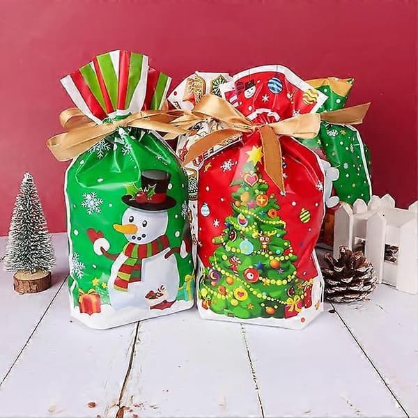 50 stycken julklappspåsar med dragsko julklappspåsar julpåsar presentpåsar presentpåsar julpåsar för presenter