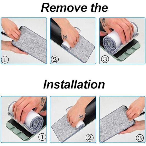 Mop Replacement Cleaning Pads 34*12CM - Ceramic, Reusable, Durable - 5 pcs, 12CM