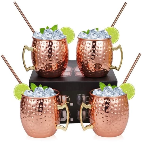 Moscow Mule Glas - Kopparglas - 500ml - 4-pack - Rostfritt stål - Tål maskindisk