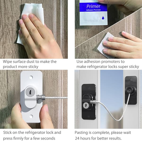 2-pack Refrigerator Lock - Combination Lock for Refrigerator, Child Safety Window Lock, Lock Refrigerator Door Cabinet Window