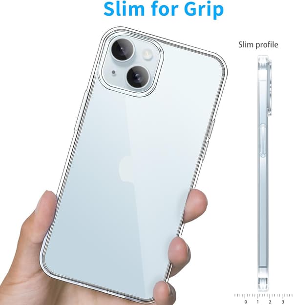 Clear TPU Case for iPhone 15, Slim Soft Transparent Shockproof Cover, Thin Lightweight Protective Shell[GPA]