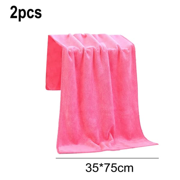 Professionell snabbtorkande mikrofiber frisörhandduk 2-pack (rosa)