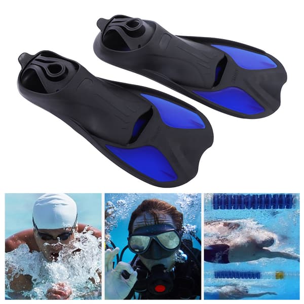 Svømmefødder til mænd og kvinder, dykning, snorkel, justerbar, blå XL