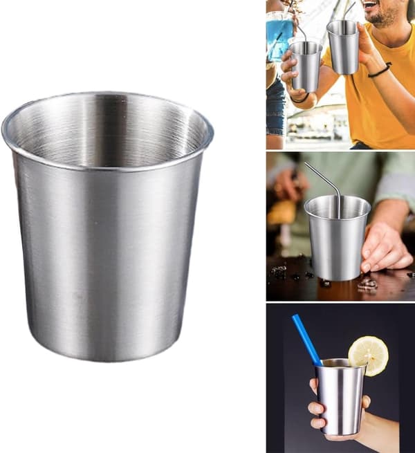 4-pak rustfri stål krus, sunde pint drikkeglas