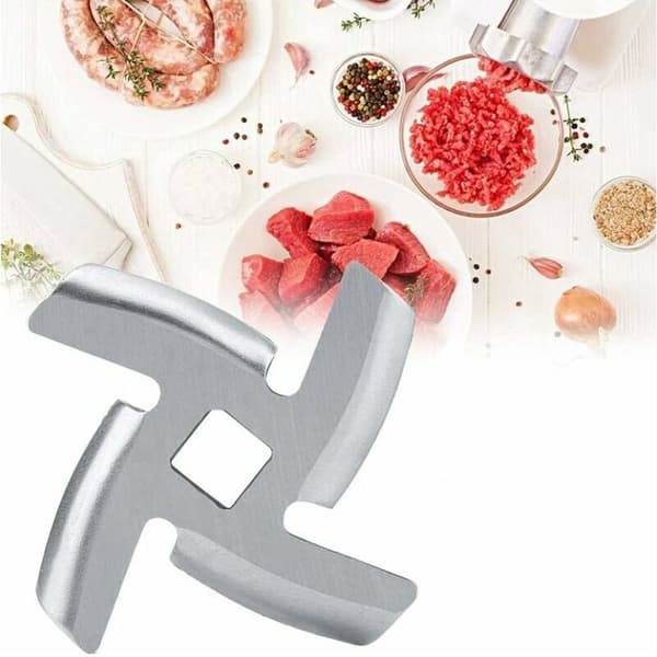 2 stk. kødkværnsblade, udskiftningsblade til elektrisk eller manuel kødkværn i rustfrit stål, 48 mm