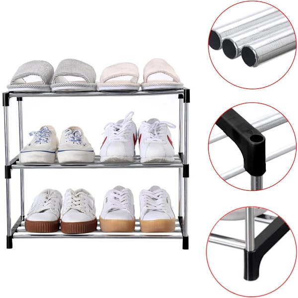 Stackable Multi-Tier Shoe Rack - Space-Saving and Multifunctional Storage for Shoes, Bags, and Other Items Blue
