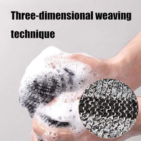 Blissal Eksfolierende Brusehåndklæde, Blissal Håndklæde til Mænd og Kvinder sort Sæt sort Sæt