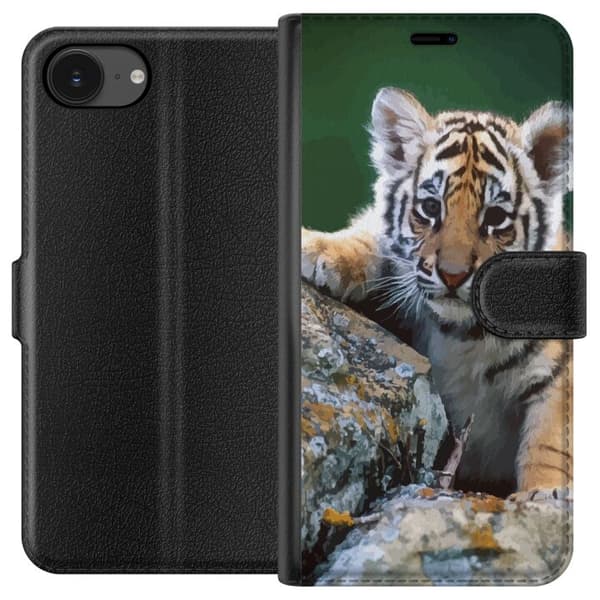 Compatible Wallet Case for Apple iPhone 16e Tiger