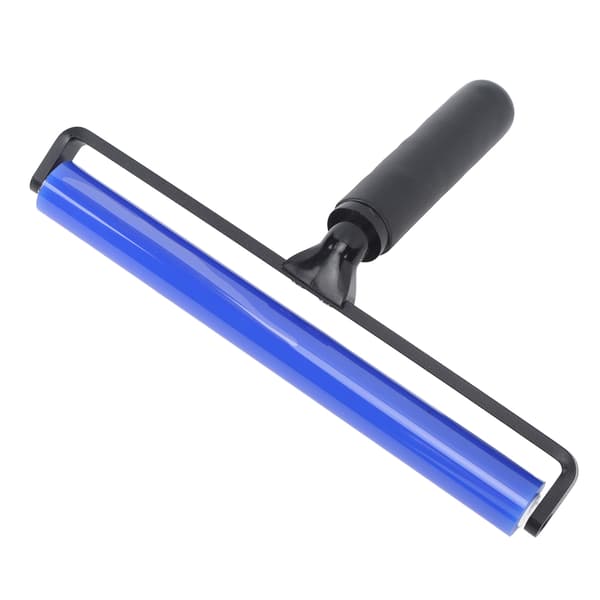 Static Roller Remover Super Sticky Blue Silicone Soft Static Action Cleaning Roller with Black Handle 4 Inch