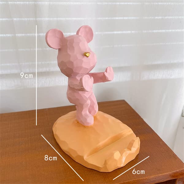 Innovative Cute Bear Desktop Phone Holder for Mobile Phone Tablet (Pink)